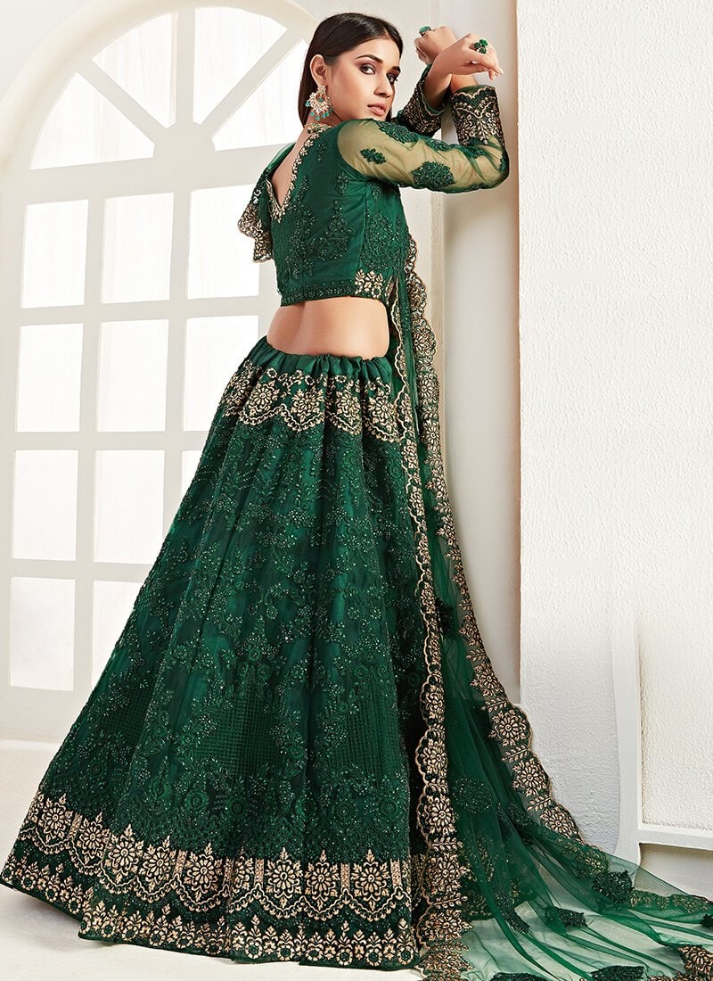 sky green lehenga