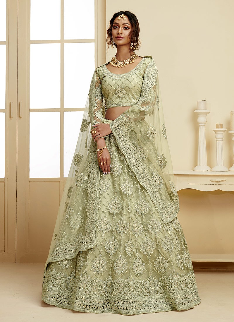 Buy Net Embroidered Anarkali Suit In Light Green Colour Online  LSTV03967   Andaaz Fashion
