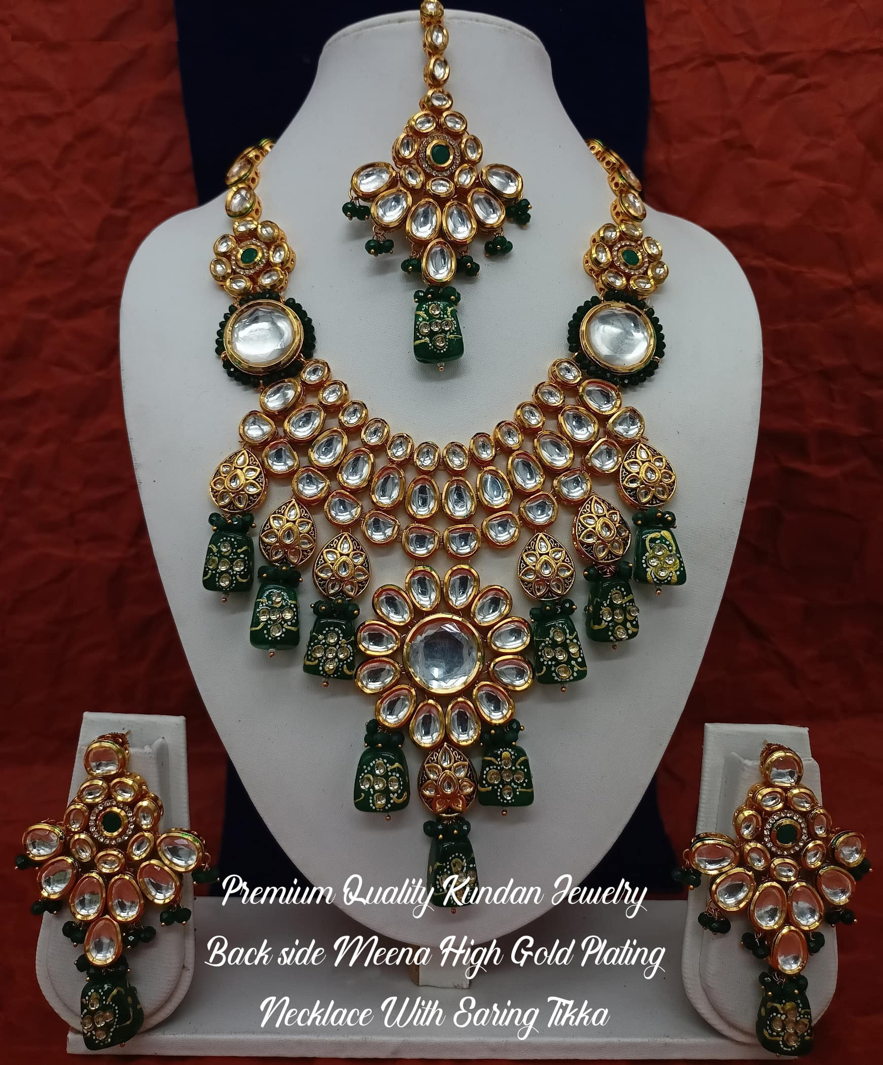Large Stones Kundan Jewellery Set 
