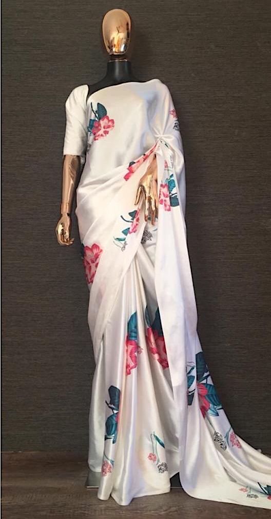 Modern Designs of Satin Sarees for Elegant Look | Styles At Life