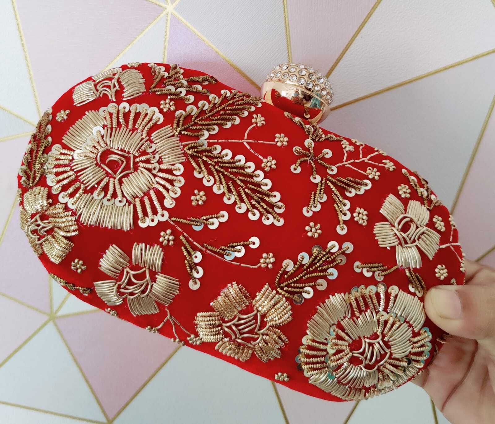 Red bridal clutch best sale