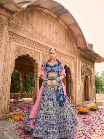 Peacock Blue Bridal Lehenga Choli