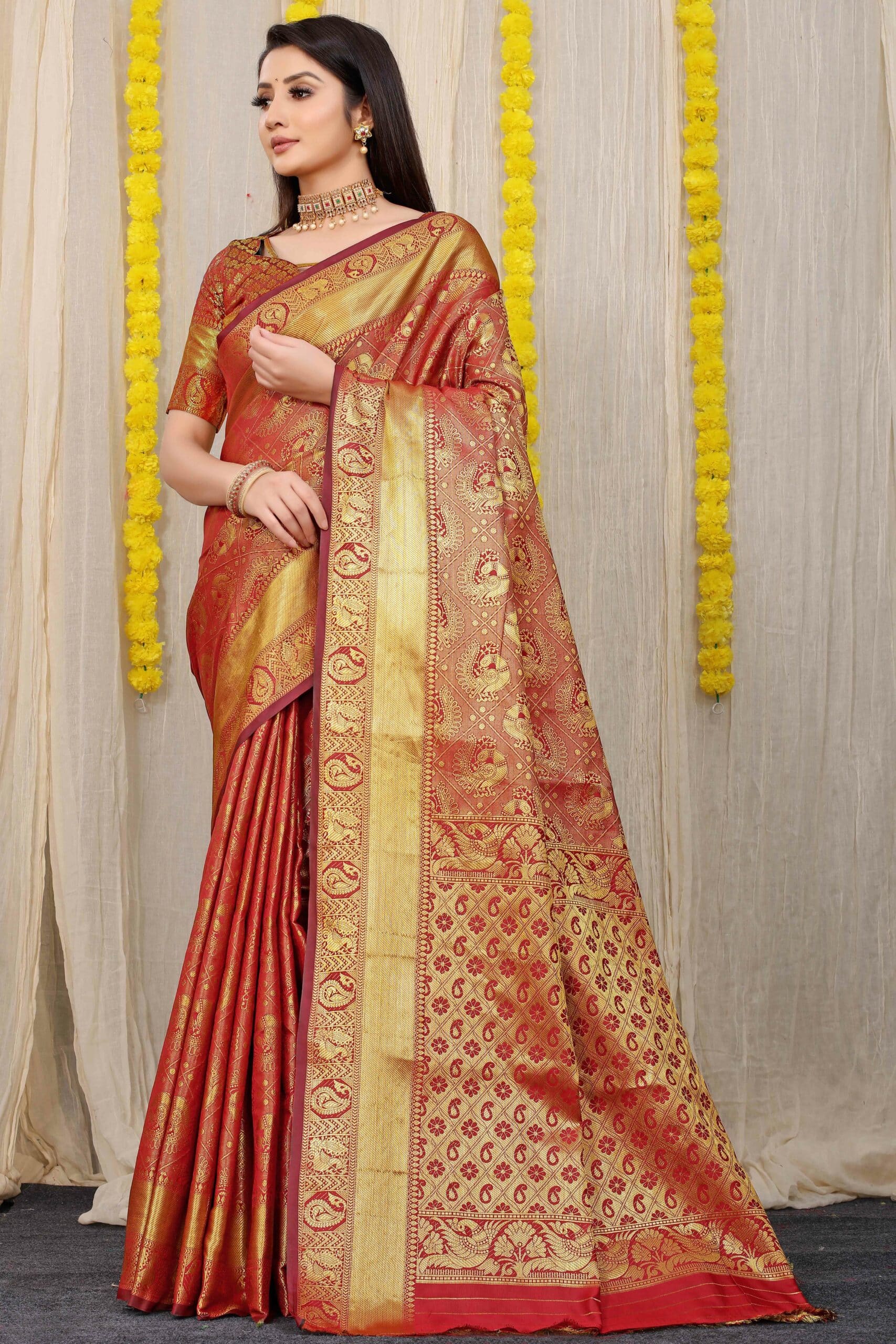 Wedding Wear Red Color Soft Silk Gorgeous Saree – bollywoodlehenga