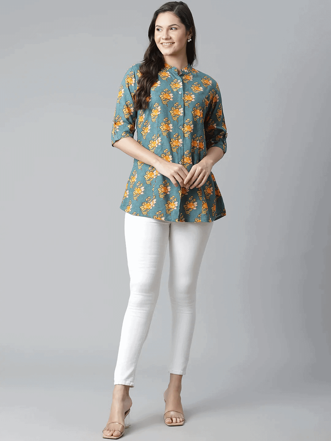 Silakaari Women's Pure Cotton Lucknowi Chikan Short Kurti | Silakaari |