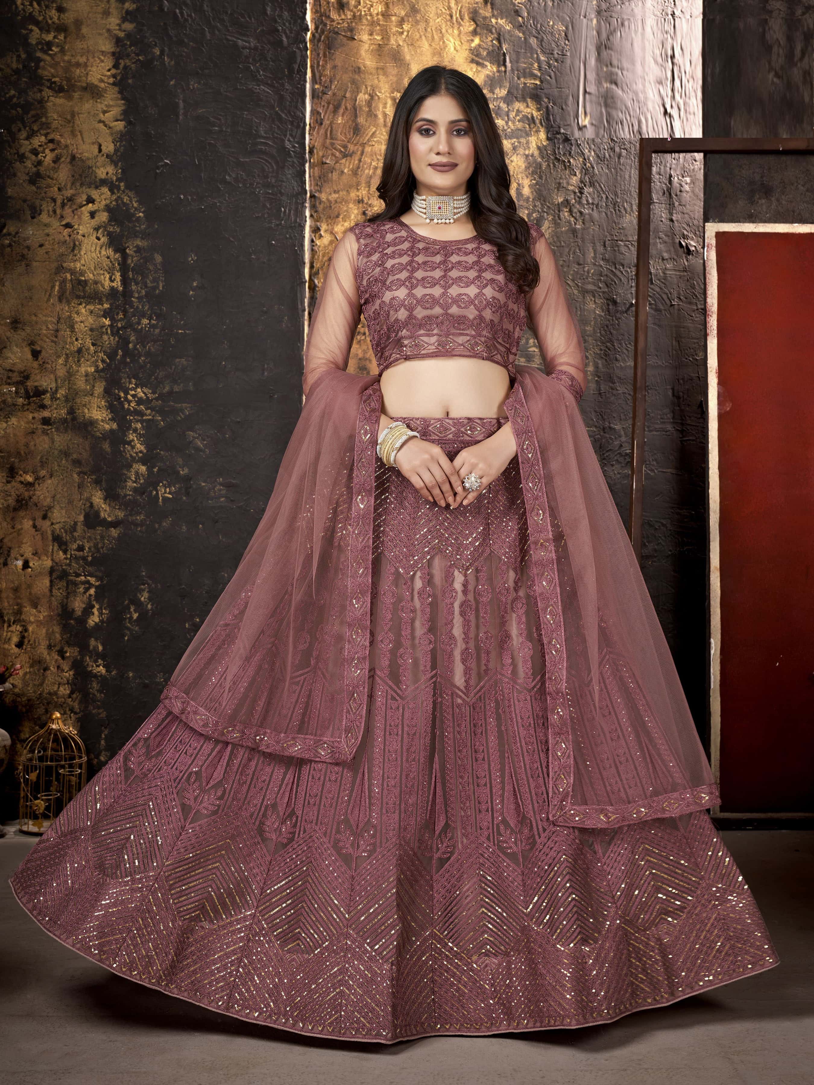 Buy Online Brown Crush Digital Print Readymade Designer Lehenga Choli :  78953 -