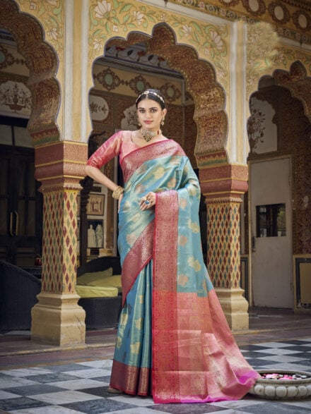 Green Pure Banarasi Saree Maharani