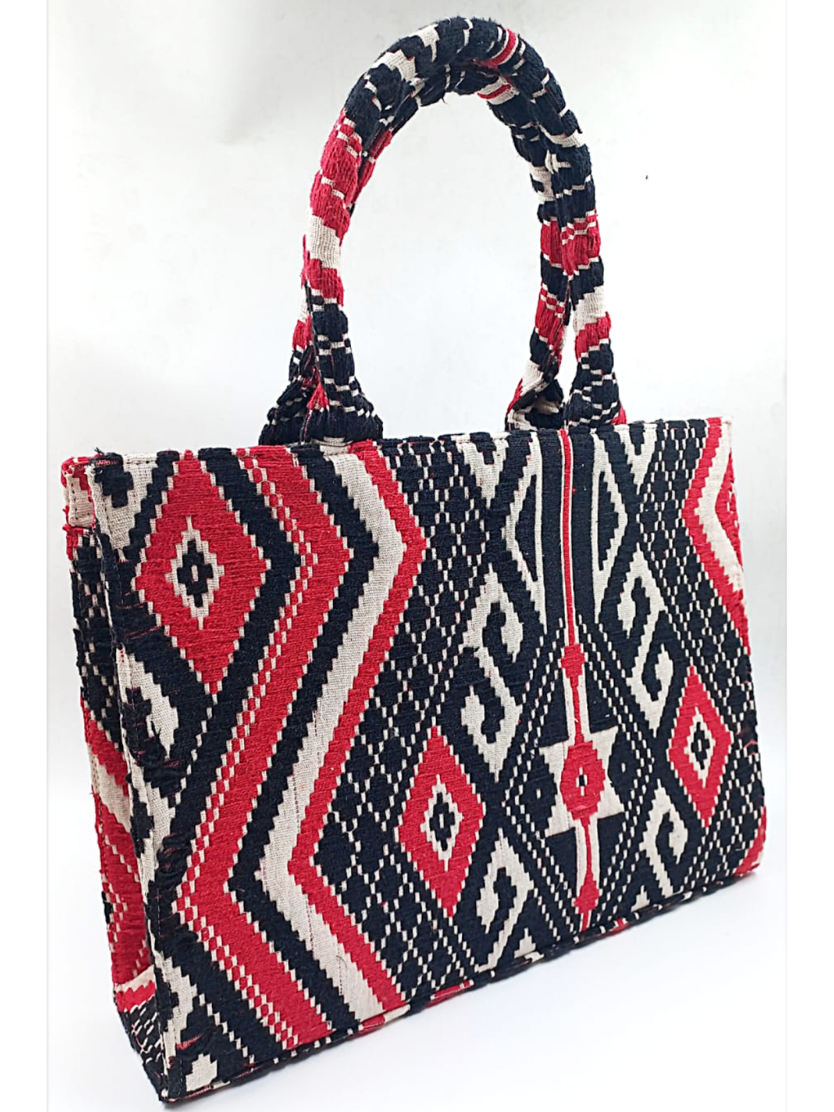 Zara black and red tote bag hotsell