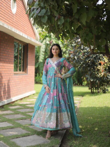 Buy online Blue Silk Anarkali Suits Semistitched Suit from Suits & Dress  material for Women by Yoyo Fashion for ₹1849 at 63% off | 2024 Limeroad.com